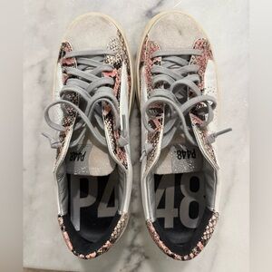 Stylish Gray and Pink Sneakers